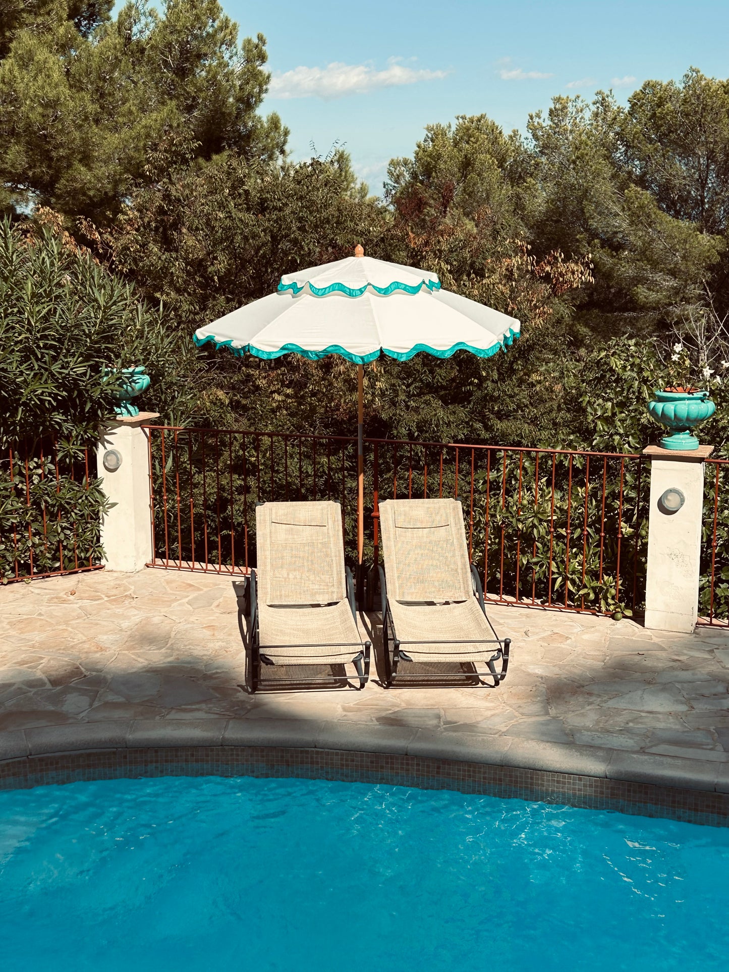 Emma Wavy white/turquoise