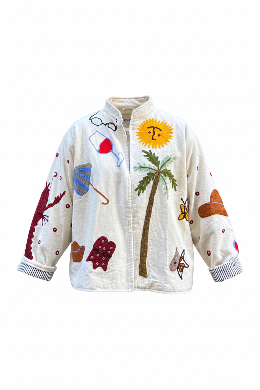 Broderad sammetsjacka